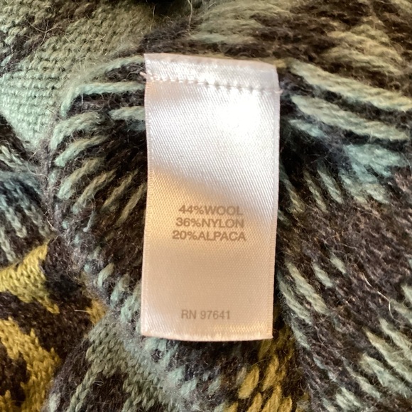 J.Jill Wool and Alpaca Blend Draped Jacquard Open Cardigan - Blue - LT - Picture 10 of 10